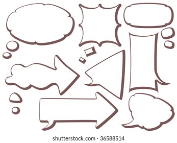 Speech And Thought Bubbles With Space For Text