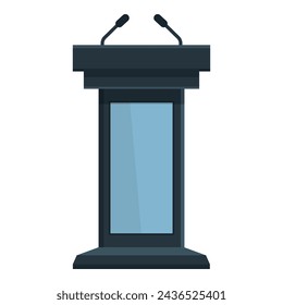 Speech tribune icon cartoon vector. Orator ceremony. Conference debate