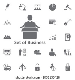 speech of the tribune icon. Simple element illustration. Business icons universal for web and mobile on white background