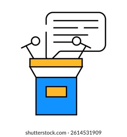 speech from tribune line icon vector. speech from tribune sign. isolated symbol illustration
