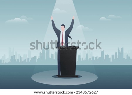 Speech under the spotlight. Election, speech concept.