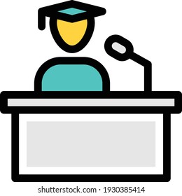 speech vector colour line icon