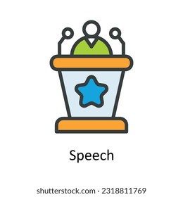 Speech  Vector Fill outline Icon Design illustration. Network and communication Symbol on White background EPS 10 File
