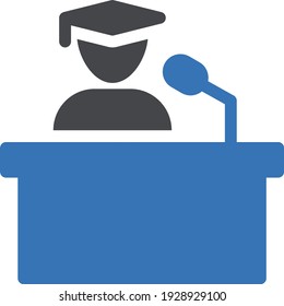 icono de color de glifo vector de voz