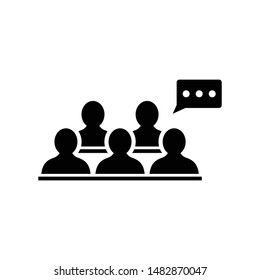 Speech vector graphics solid icon in black color