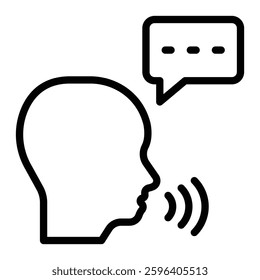 Speech Vector Line Icon Design