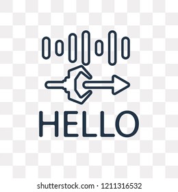 Speech vector outline icon isolated on transparent background, high quality linear Speech transparency concept can be used web and mobile