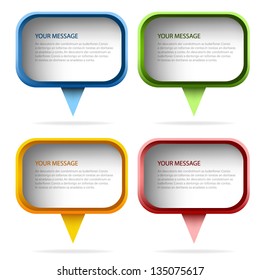 Speech vector sign on white background for message and text design