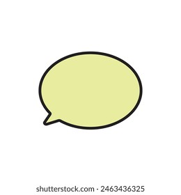 Speech yellow balloon line art vector