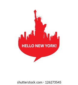 Burbuja del habla - ¡Hola Nueva York! vector