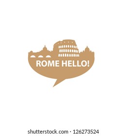 Speech-bubble - hello Rome! vector