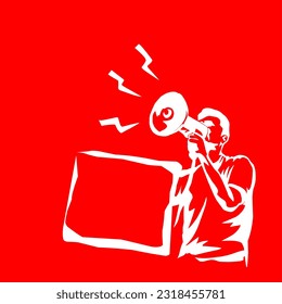Speeches or orators during demonstrations against injustice, voicing opinions on the democratic system of government