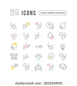Speech-Language Pathology. Collection of perfectly thin icons for web design, app, and the most modern projects. The kit of signs for category Medicine.