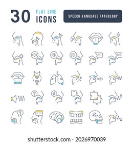 Speech-Language Pathology. Collection of perfectly thin icons for web design, app, and the most modern projects. The kit of signs for category Medicine.