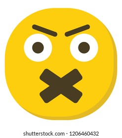 
Speechless emoji having lips sealed 
