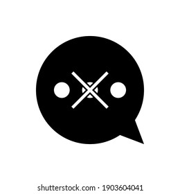 Speechless Emoticon. Quiet Symbol. No Comment Symbol - Vector, Sign for Design, Presentation, Website or Apps Elements.