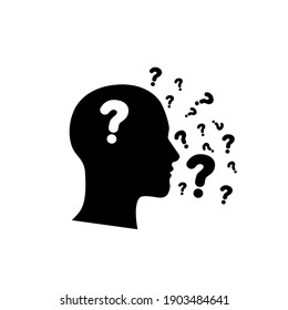 Speechless human icon with question mark design. svg