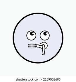 Speechless Icon. Silent, No Words Symbol  Icon in Line Art Style - Vector.