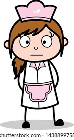 Speechless - Retro Cartoon Waitress Female Chef Vector Illustration