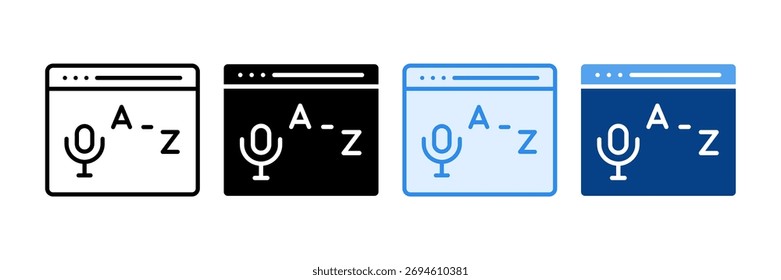 Conjunto de iconos de voz a texto Colección de estilos múltiples