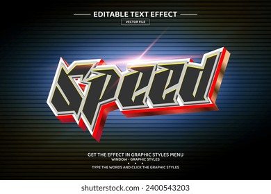 Speed 3D editable text effect template