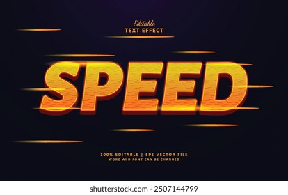 Efecto de texto 3d de velocidad. efecto de texto editable Vectores premium modernos de estilo 3d