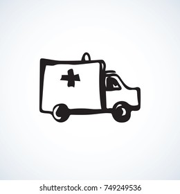 Speed 911 alert traffic delivery isolated on white backdrop. Web outline logo concept. Freehand linear black ink hand drawn picture emblem sketchy in art retro scribble contour graphic style
