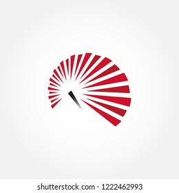 Speed acceleration illustration with speed marker and flat design