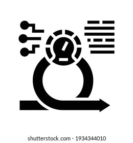 vector de icono de glifo de optimización de tareas de logro de velocidad. signo de optimización de tareas de logro de velocidad. símbolo de contorno aislado ilustración negra