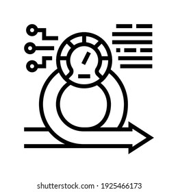 speed achievement task optimization line icon vector. speed achievement task optimization sign. isolated contour symbol black illustration