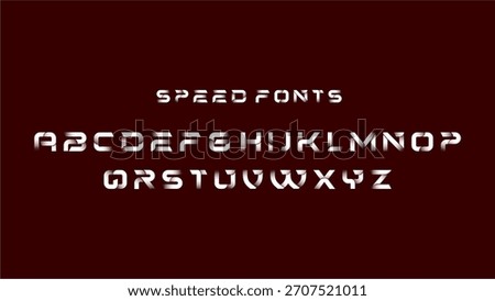 Speed Alphabets Text Style Fonts Vector Artworks