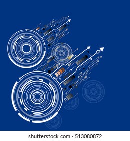 Speed arrow network digital communication connection.technology background vector