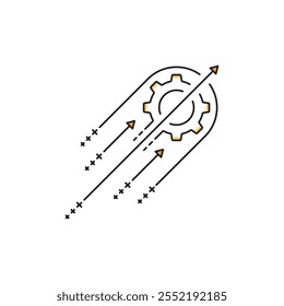 speed arrow signs and industry cogwheel. industry cogwheel, arrow signs and plus symbols concept