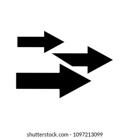Speed arrows glyph icon. Fast motion. Silhouette symbol. Negative space. Vector isolated illustration