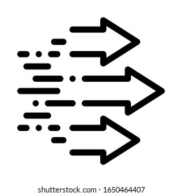 Speed Arrows Icon Vector. Outline Speed Arrows Sign. Isolated Contour Symbol Illustration