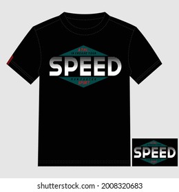 Speed Athletic Sport Division,Text,Lettering Stylish Typography Graphic T shirt Stock Vector Illustration Design 