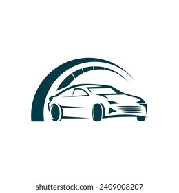 Velocidad del diseño plano vectorial de la plantilla del logotipo del automóvil