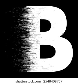 speed B alphabet isolated on dark background