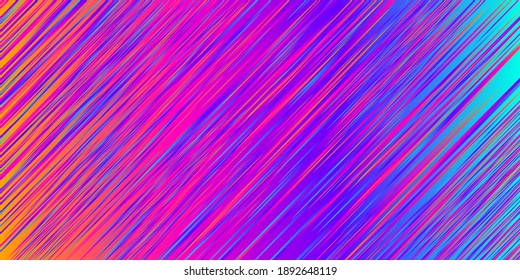 Speed background with bright colored diagonal lines. Movement line pattern. Vector illustration