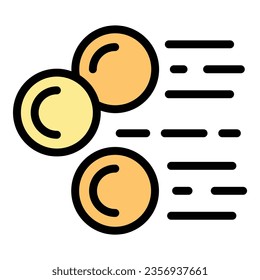 Vector de contorno de icono de bola de velocidad. Pintar pistola. Color del objetivo del juego plano