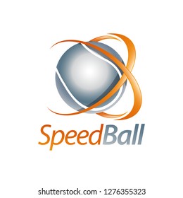 Speed ball shiny sphere logo cencept design template idea