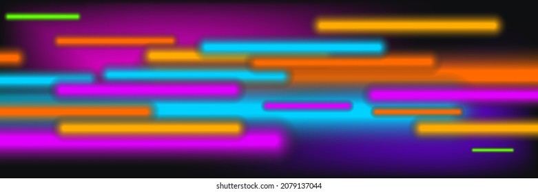 Speed banner. Night blurred lights background. Dynamic vector abstract illustration
