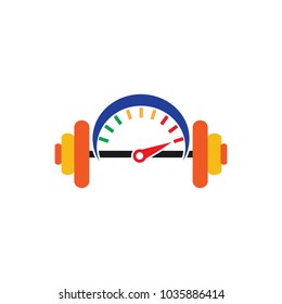 Speed Barbell Logo Icon Design