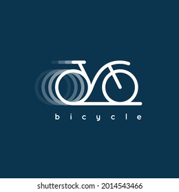 Acelerar el diseño de iconos lineales de movimiento de bicicleta.