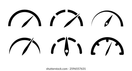Speed black vector icon set.