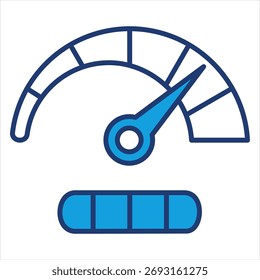 Ilustración vectorial de icono azul de velocidad