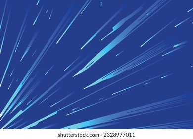 speed blue light lines isolated on background stripe and radial effect style for manga speed frame, superhero action, explosion background