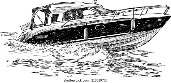 speed boat sketch