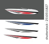 speed boat body wrap sticker design vector