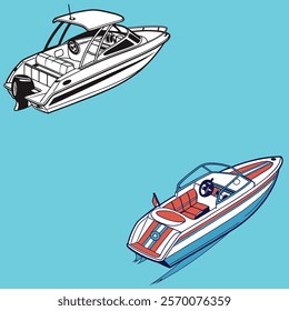 Speed boat bundle design art and illustrator eps